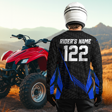 Load image into Gallery viewer, Personalized ATV Motocross Jersey For Adult &amp; Kids UPF30+ Blue Quad Bike Shirt Off-Road ATV MX Racing NHN013