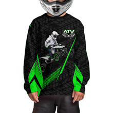 Load image into Gallery viewer, Personalized ATV Motocross Jersey For Adult &amp; Kids UPF30+ Green Quad Bike Shirt Off-Road ATV MX Racing NHN013