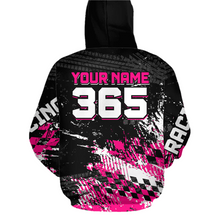 Load image into Gallery viewer, Custom Pink Girls ATV Motocross Hoodie Racing Shirts Off-Road Quad Bike Hoodies For Kid Youth Women NHN004