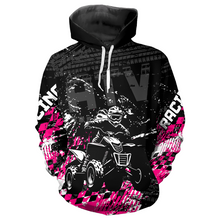 Load image into Gallery viewer, Custom Pink Girls ATV Motocross Hoodie Racing Shirts Off-Road Quad Bike Hoodies For Kid Youth Women NHN004