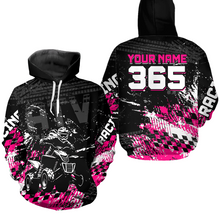 Load image into Gallery viewer, Custom Pink Girls ATV Motocross Hoodie Racing Shirts Off-Road Quad Bike Hoodies For Kid Youth Women NHN004