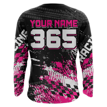 Load image into Gallery viewer, Custom Pink ATV Motocross Jersey Girls Dirt Bike Racing Shirts UPF30+ Off-Road Quad Jersey For Women Kids Youth NHN004