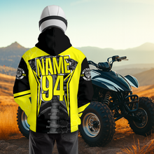 Load image into Gallery viewer, Personalized Yellow Atv Motocross Hoodie Custom Name &amp; Number Quad Bike Rider Racing Shirt For Men Women  NHN002