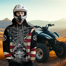 Load image into Gallery viewer, Patriotic Atv Racing Hoodie Custom Name &amp; Number American Flag Quad Bike Rider Motocross Shirt For Men Women  NHN002