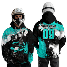 Load image into Gallery viewer, Turquoise Atv Motocross Hoodie Personalized Upf30+ Adult&amp;Kid Quad Bike Shirt Atv Mx Off-Road Extreme NHN003