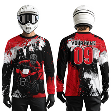 Load image into Gallery viewer, Red ATV Motocross Jersey Personalized UPF30+ Adult&amp;Kid Quad Bike Shirt Atv Mx Off-Road Dirt Bike NHN003