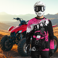 Load image into Gallery viewer, Pink ATV Motocross Jersey Personalized UPF30+ Adult&amp;Kid Quad Bike Shirt Atv Mx Off-Road Dirt Bike NHN003