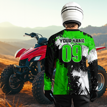 Load image into Gallery viewer, Green ATV Motocross Jersey Personalized UPF30+ Adult&amp;Kid Quad Bike Shirt Atv Mx Off-Road Dirt Bike NHN003