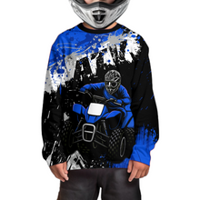 Load image into Gallery viewer, Blue ATV Motocross Jersey Personalized UPF30+ Adult&amp;Kid Quad Bike Shirt Atv Mx Off-Road Dirt Bike NHN003