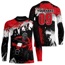 Load image into Gallery viewer, Red ATV Motocross Jersey Personalized UPF30+ Adult&amp;Kid Quad Bike Shirt Atv Mx Off-Road Dirt Bike NHN003