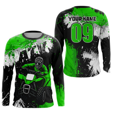 Load image into Gallery viewer, Green ATV Motocross Jersey Personalized UPF30+ Adult&amp;Kid Quad Bike Shirt Atv Mx Off-Road Dirt Bike NHN003