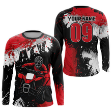 Load image into Gallery viewer, Red ATV Motocross Jersey Personalized UPF30+ Adult&amp;Kid Quad Bike Shirt Atv Mx Off-Road Dirt Bike NHN003