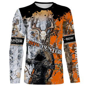 Archery Bow Hunting Deer Skull Grim Reaper Camouflage Customized Name Shirt TTN14