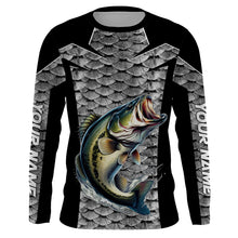 Load image into Gallery viewer, Personalized Bass Fishing Jerseys, Bass Fishing scales Custom Long Sleeve Fishing tournament shirts TTN58