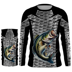 Personalized Bass Fishing Jerseys, Bass Fishing scales Custom Long Sleeve Fishing tournament shirts TTN58