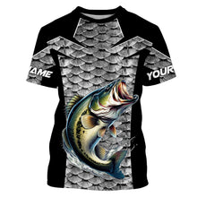 Load image into Gallery viewer, Personalized Bass Fishing Jerseys, Bass Fishing scales Custom Long Sleeve Fishing tournament shirts TTN58