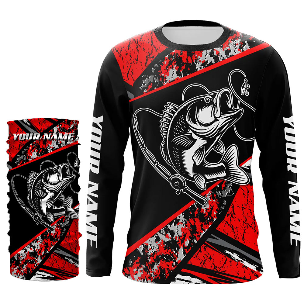 Personalized Bass Fishing Jerseys, Custom Long Sleeve Bass Fishing Tournament Fishing Shirts TTN95