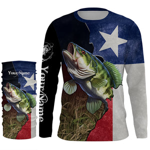 Bass Fishing Texas Flag Custom Name UV Protection Shirts - Personalized Fishing jerseys Gifts TTN24