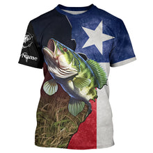 Load image into Gallery viewer, Bass Fishing Texas Flag Custom Name UV Protection Shirts - Personalized Fishing jerseys Gifts TTN24