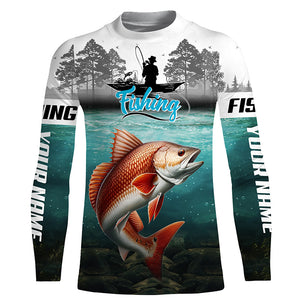 Personalized Redfish fishing custom fishing apparel, Redfish Fishing jerseys for Fisherman TTV57