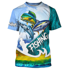 Load image into Gallery viewer, Wahoo Mahi Tuna slam Custom performance Fishing Shirts, Offshore slam Fishing shirt TTV92