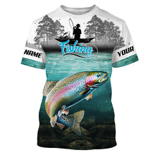 Load image into Gallery viewer, Rainbow Trout Fishing Custom Long Sleeve performance Fishing Shirts, Trout Fishing jerseys TTV81