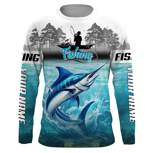 Marlin Fishing 3D UV protection quick dry customize name long sleeves shirt 30+ TTV37