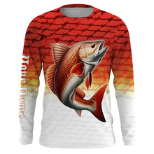 Load image into Gallery viewer, Redfish Puppy Drum Custom Long Sleeve Performance Fishing Shirts, Redfish Fishing Jerseys TTV82