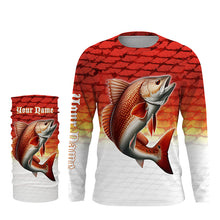 Load image into Gallery viewer, Redfish Puppy Drum Custom Long Sleeve Performance Fishing Shirts, Redfish Fishing Jerseys TTV82