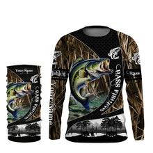 Load image into Gallery viewer, Bass fishing camo fishing Custom name UV protection performance fishing jerseys TTV46