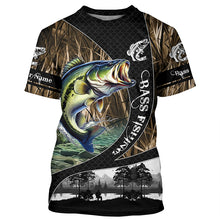 Load image into Gallery viewer, Bass fishing camo fishing Custom name UV protection performance fishing jerseys TTV46