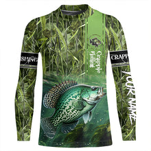 Load image into Gallery viewer, Crappie Fishing Camo Long Sleeve Fishing Shirts, Custom Crappie Tournament Fishing Jerseys TTV29