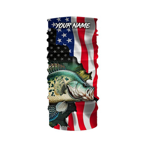 American Flag Crappie Fishing Custom Name performance long sleeve fishing shirt uv protection TTV122