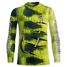 Load image into Gallery viewer, Bass Fish scale Fish hook Custom Long Sleeve Fishing Shirts UV Protection TTV88