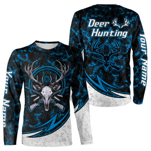 Personalized Deer Hunting Shirts Custom Camouflage Style Trendy Hunters Clothing For Men And Women | Blue YYD0056