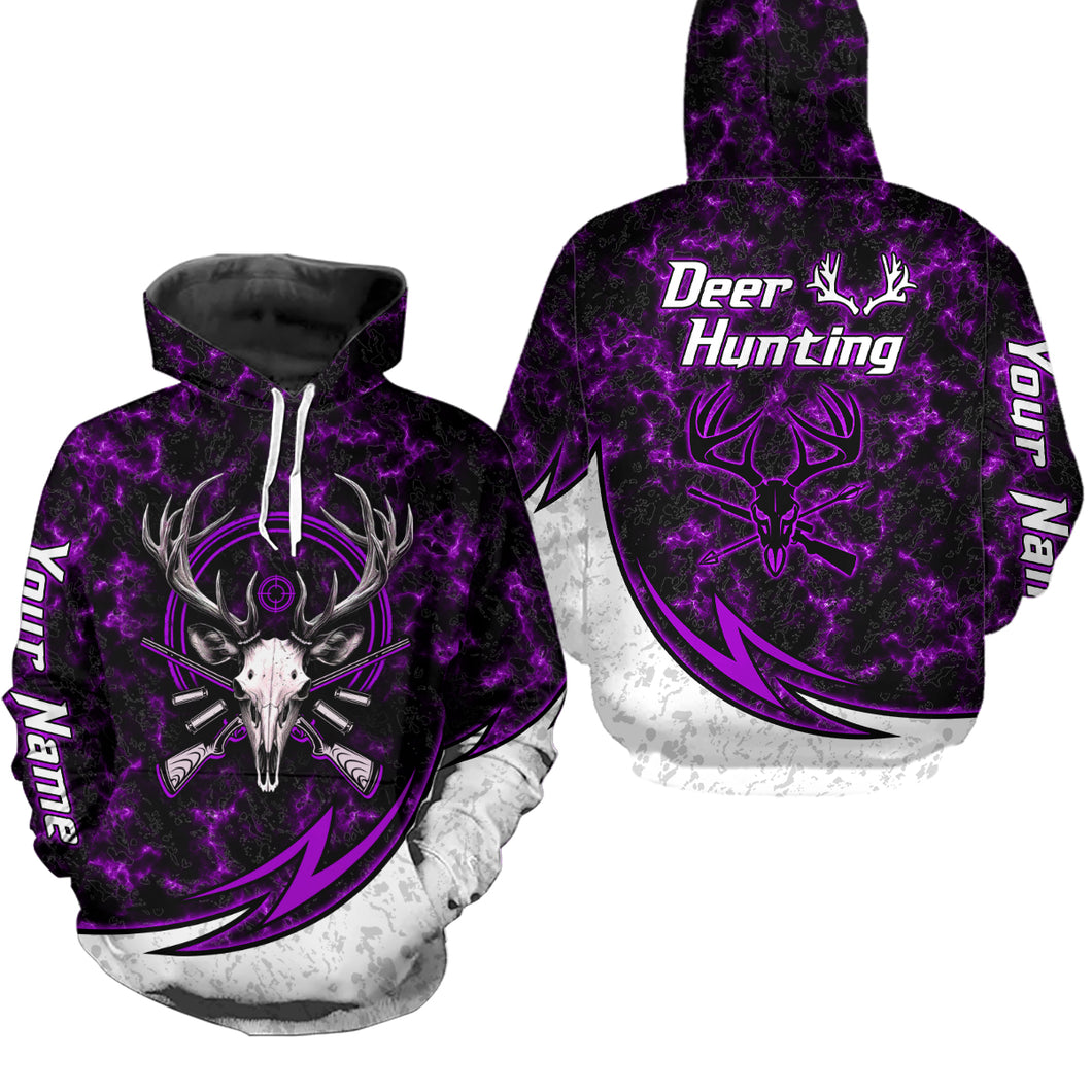 Personalized Deer Hunting Shirts Custom Camouflage Style Trendy Hunters Clothing For Men And Women | Purple YYD0058