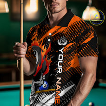 Load image into Gallery viewer, Personalized Name Billiard Skull Flame Polo Shirts For Men  Custom Team Name Billiard Shirt Design YYD0015