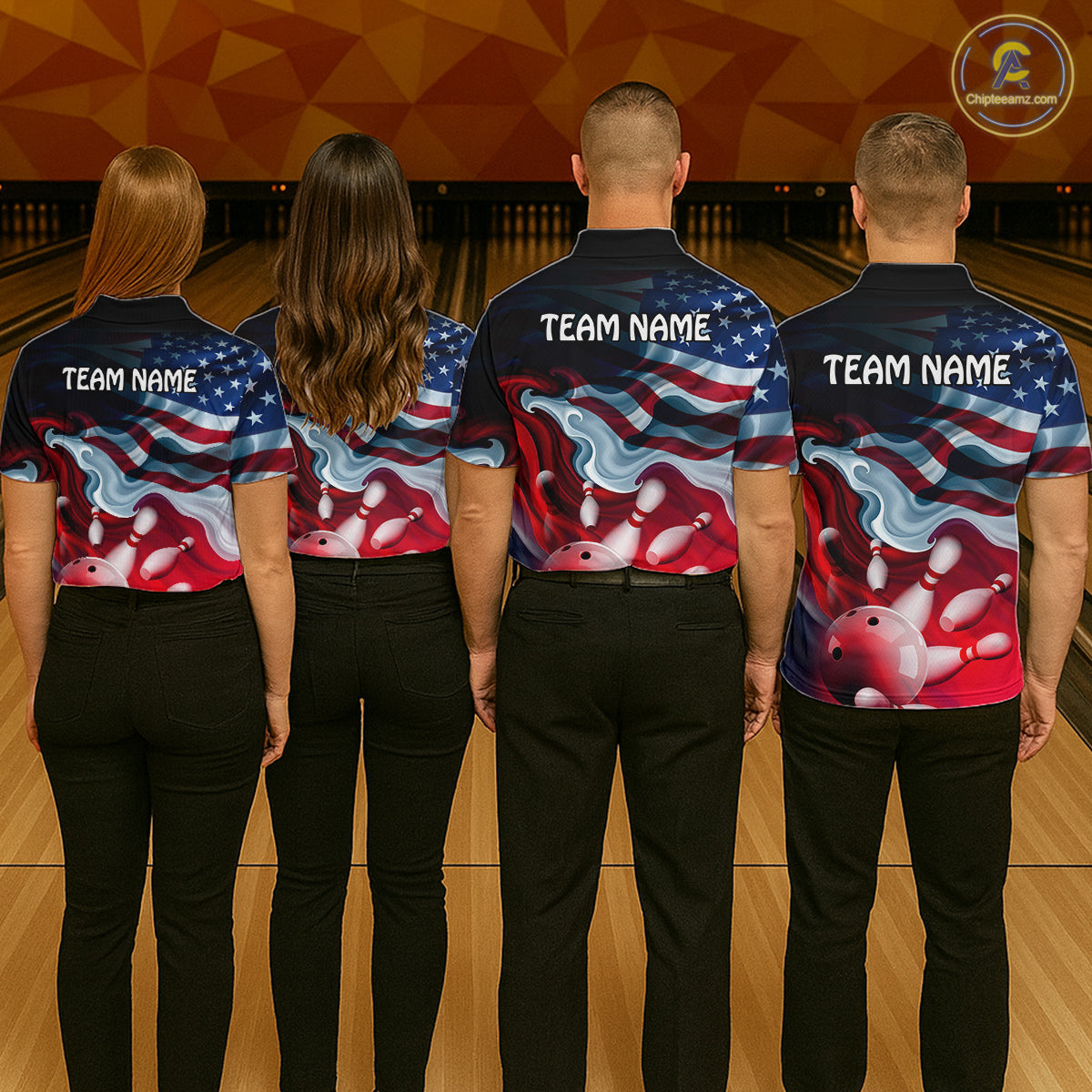 Personalized American Flag Bowling Shirt for Mens Custom Bowling Pattern Team Jersey Shirt YYD0021
