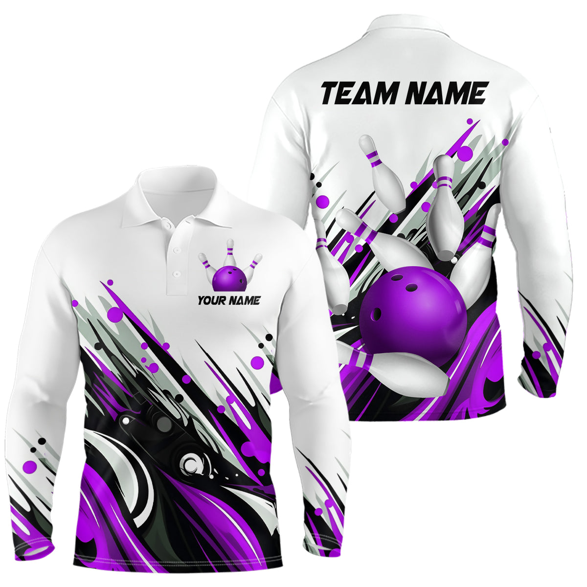 Bowling Shirt For Mens Custom Name Bowling Flame Lightning Team Jersey Shirt YYD0066