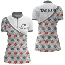 Load image into Gallery viewer, Personalized Bowling Quarter Zip Shirts For Women Custom Bowling Pattern Style Team Jersey 1/4 Zip Shirts YYD0029