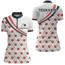 Load image into Gallery viewer, Personalized Bowling Quarter Zip Shirts For Women Custom Bowling Pattern Style Team Jersey 1/4 Zip Shirts YYD0029