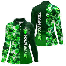 Load image into Gallery viewer, Bowling Shirt For Womens Custom Name Bowling Flame Lightning Team Jersey Shirt YYD0030