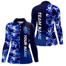 Load image into Gallery viewer, Bowling Shirt For Womens Custom Name Bowling Flame Lightning Team Jersey Shirt YYD0030