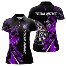 Load image into Gallery viewer, Black White Polo Shirts Custom Name Patriotic Dart Shirts For Women Dart Jerseys | Blue - Purple - Red  YYD0067