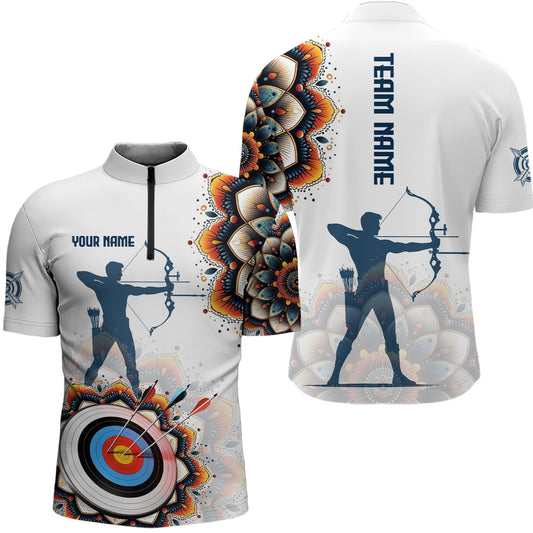 Personalized Mandala Flower Archery Target Custom Men Archery Polo Shirts, Archery Jerseys YYD0052