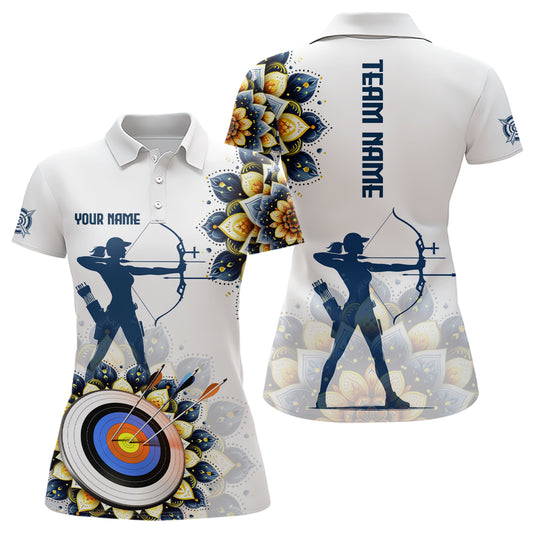 Mandala Flower Archery Custom Name Women Archery Polo Shirts, Archery Jerseys YYD0053