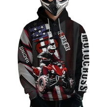 Load image into Gallery viewer, Custom Atv Motocross Hoodie Upf30+ Quad Bike Shirt Racing Adult Youth Kid American Flag Dirt Bike Hooded  NHN005