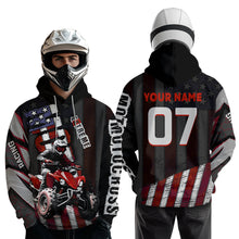 Load image into Gallery viewer, Custom Atv Motocross Hoodie Upf30+ Quad Bike Shirt Racing Adult Youth Kid American Flag Dirt Bike Hooded  NHN005