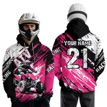 Load image into Gallery viewer, Pink Atv Motocross Hoodie Custom Off-Road Quad Bike Hoodies For Men Women Kid Youth NHN006