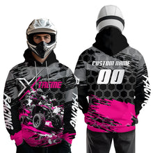 Load image into Gallery viewer, Pink Girl ATV Racing Hoodie Personalized Quad Bike Shirt Upf30+ Adult Youth Off-Road Atv Motocross Hoooded NHN008